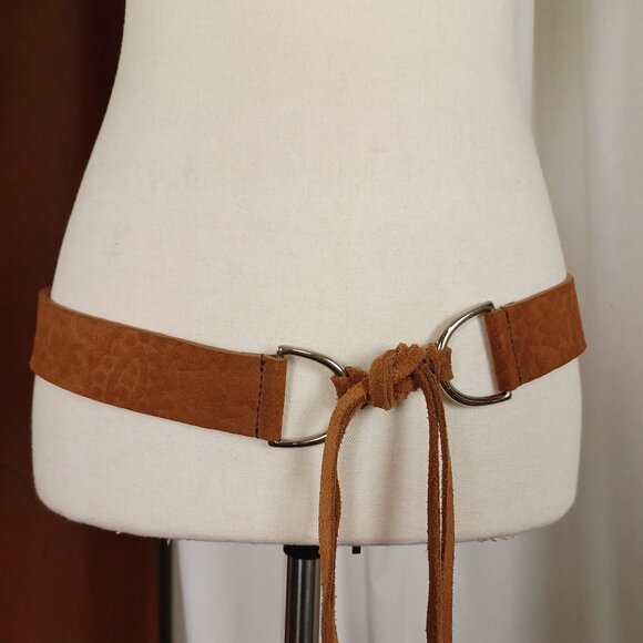 Vintage THE LIMITED Embossed Suede Festival Belt - Picture 2 of 9